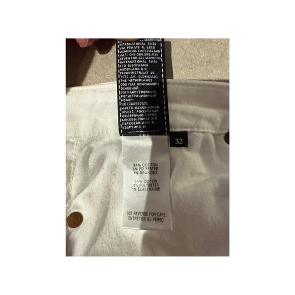 7 For All Mankind White Kimmie Crop - 32 - Picture 7 of 7